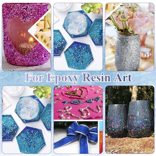 Feine Glitter Craft Glitter Glitzerpuder Bunte Glitzerpuder Glitzer Pulver zum Basteln und Verzieren von Karten für Dekoration Karten Papier Nagelkunst(Blau)