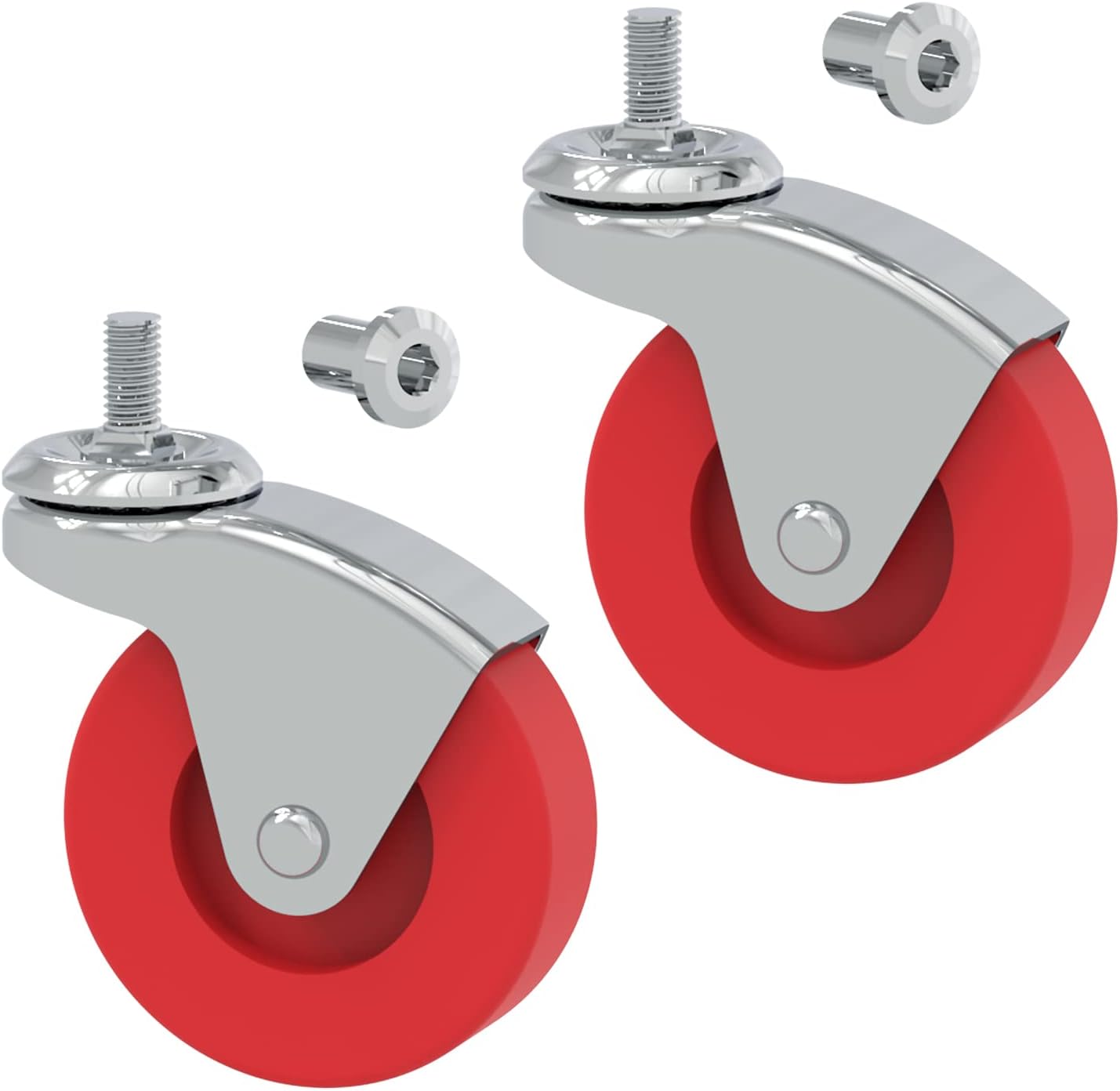 BIG RED 2 Pack 2.5" Swivel Caster Wheel for Creeper Service Utility Cart Stool Post Mount, TR6551