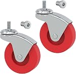 Big Red ATR6551-6PB Torin Replacement Swivel Casters, 2.5" Wheels with Posts (Fits: Creepers, Mechanic Carts, Stools, Dollies), 3 Pairs
