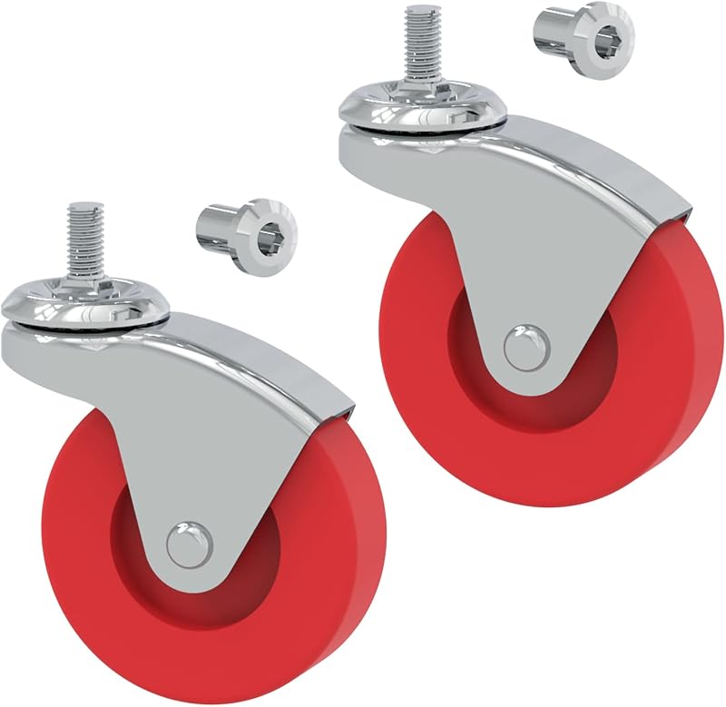 BIG RED 2 Pack 2.5" Swivel Caster Wheel for Creeper Service Utility Cart Stool Post Mount, TR6551