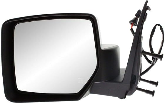Side Mirror 1pc Left Driver Textured Black Manual Heated Exterior Door Rear View for Jeep for Liberty North Edition Limited/Sport 08-12 & Renegade 10-11 JP37EL CH1320287