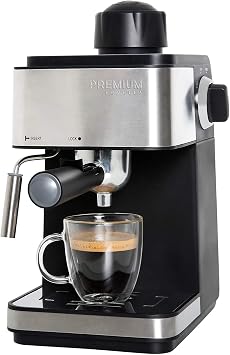 Premium Levella 4-Cup Espresso, Cappuccino and Latte Maker Black PEM351