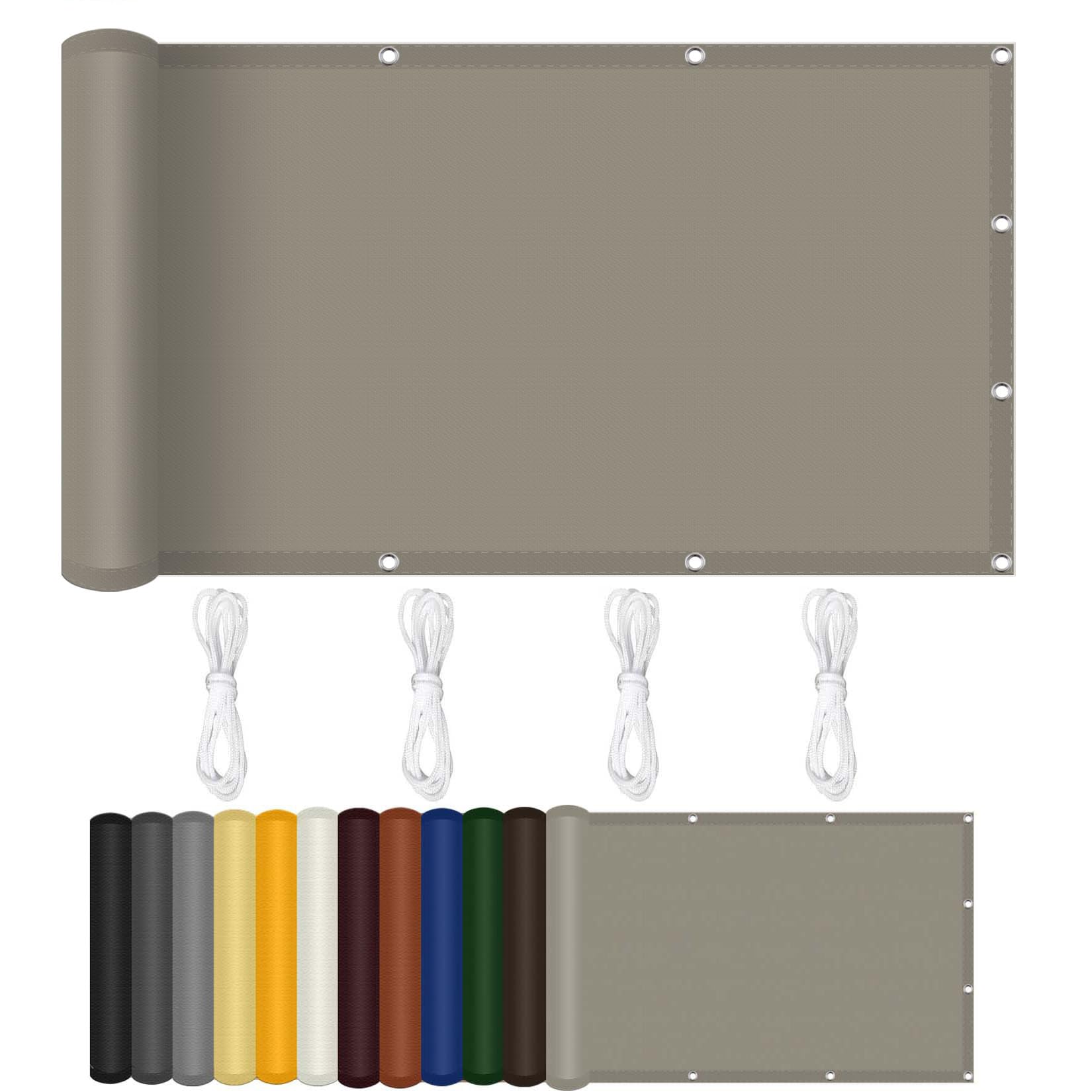 Voile d'ombrage contre la chaleur de jardin kaki 280x310 cm avec cordes