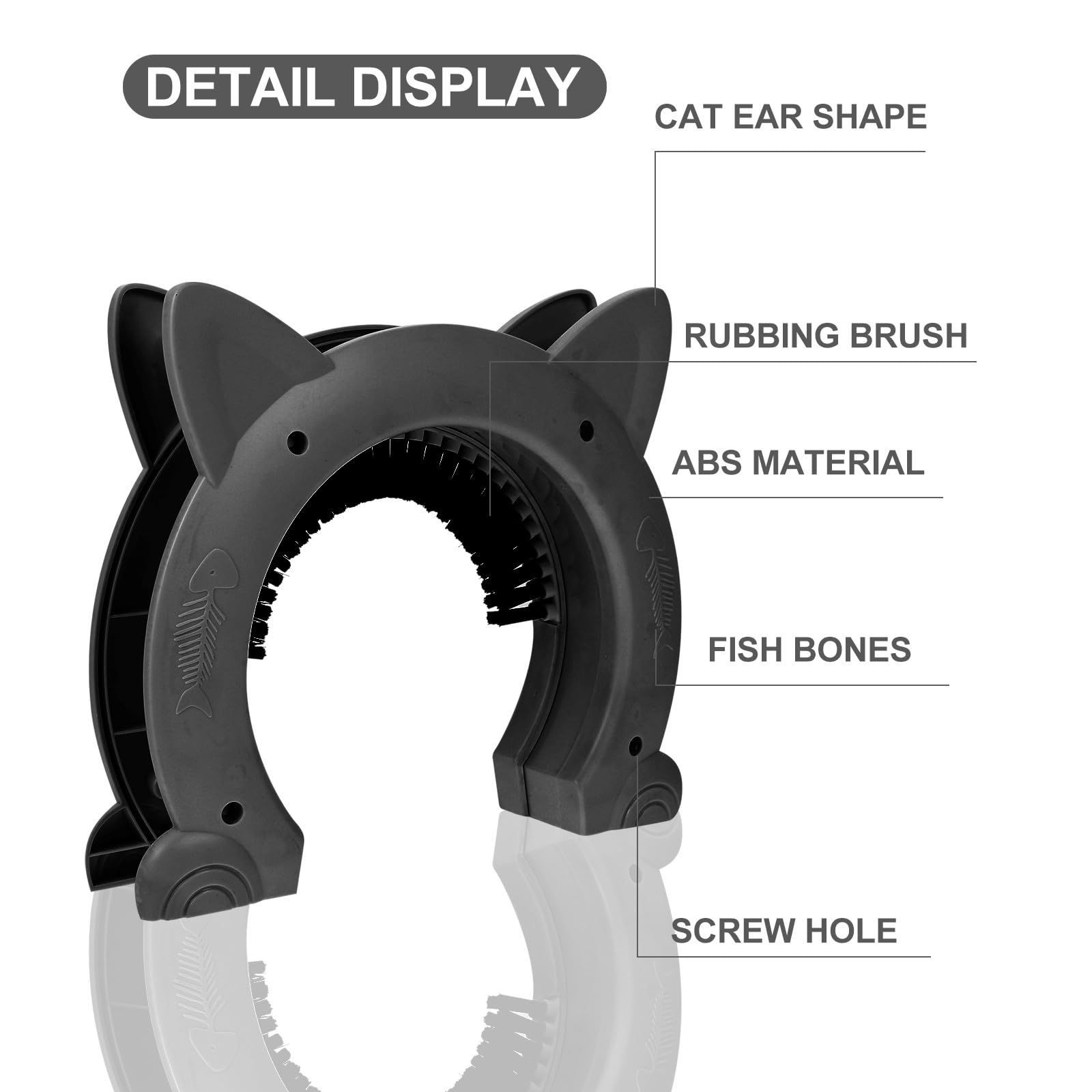 Bürstenpflege Katzenklappe für Katze und Hund aus Abs Schwarz
