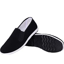 AioTio Chinesische traditionelle Peking-Stil Schuhe Kung Fu Tai Chi Schuhe Gummisohle Unisex Schwarz