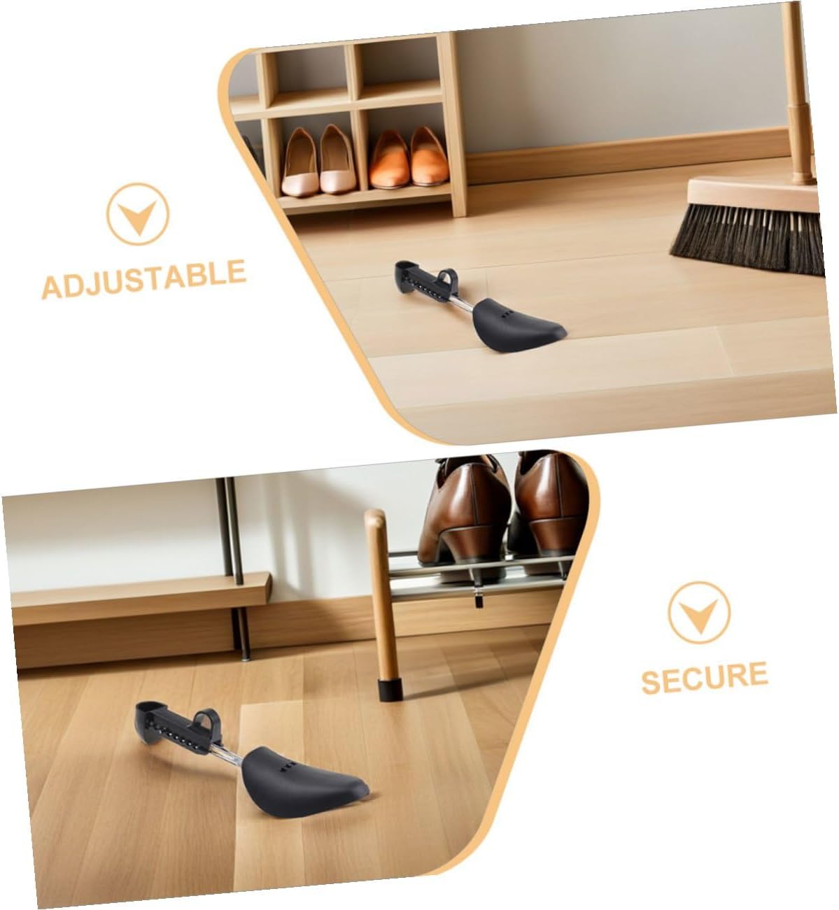 Beavorty 8 Pairs Adjustable Plastic Shoe Trees Shoe Shaper Support for Men Leather Preventing Deformation and Stretching