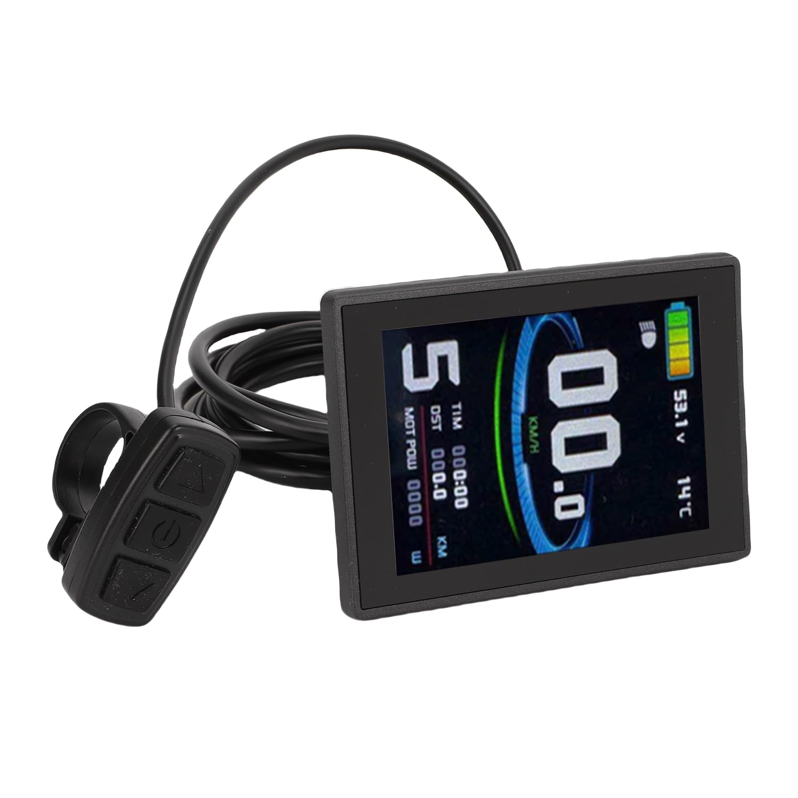 lyrlody Display LCD per Scooter Elettrico, Pannello di Controllo LCD per Bici Elettrica con Schermo a Colori ABS 24V 36V 48V con Connettore SM, Pulsanti Esterni, per Pendolari Diurni e Notturni