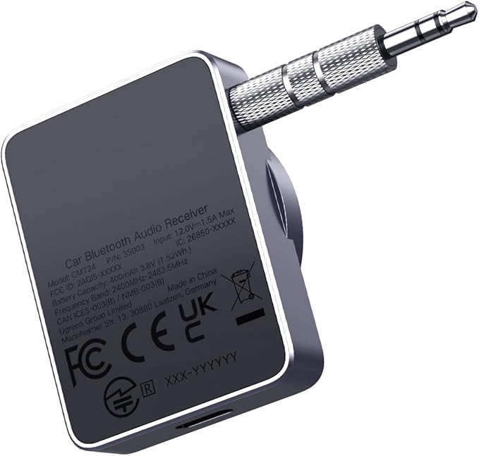UGREEN Adaptador Bluetooth 5.4 para Auto, Receptor de Audio Aux miniatura 9