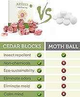 Vista 2 de Aryiten Bloques de cedro para almacenamiento de ropa, paquete de 32 anillos de cedro, tablones de cedro aromático para almacenamiento de ropa