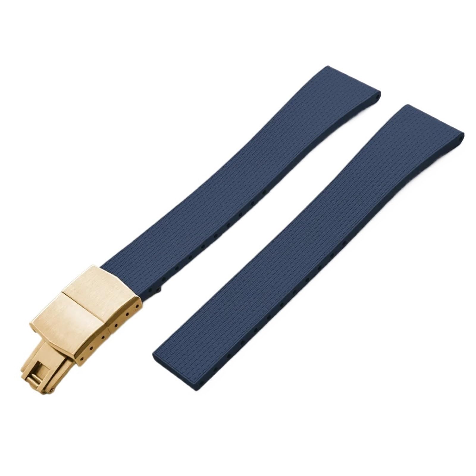 Generico Bracelet à boucle bicolore: caoutchouc tressé, dégagement rapide 20 mm