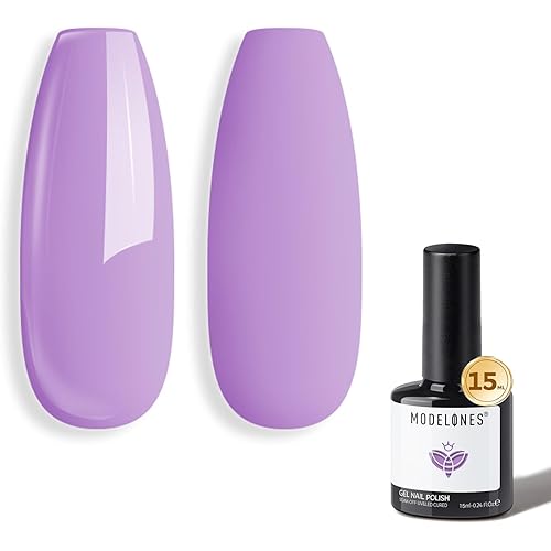 modelones Pastel Gel Nail Polish, 15 ML Purple Gel Polish Lavender Periwinkle Nail Polish Soak Off U v LED Pale Macaron Colors Summer Nail Art DIY Manicure at Home Gift for Women