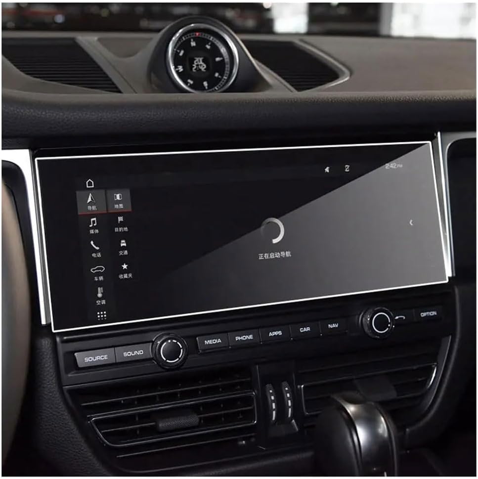 Car Screen Protector for Macan 95B 2019 2020 2021 2022 2023, GPS Navigation Display Screen Protective Film Tempered Glass Touchscreen Foil Anti-Scratch