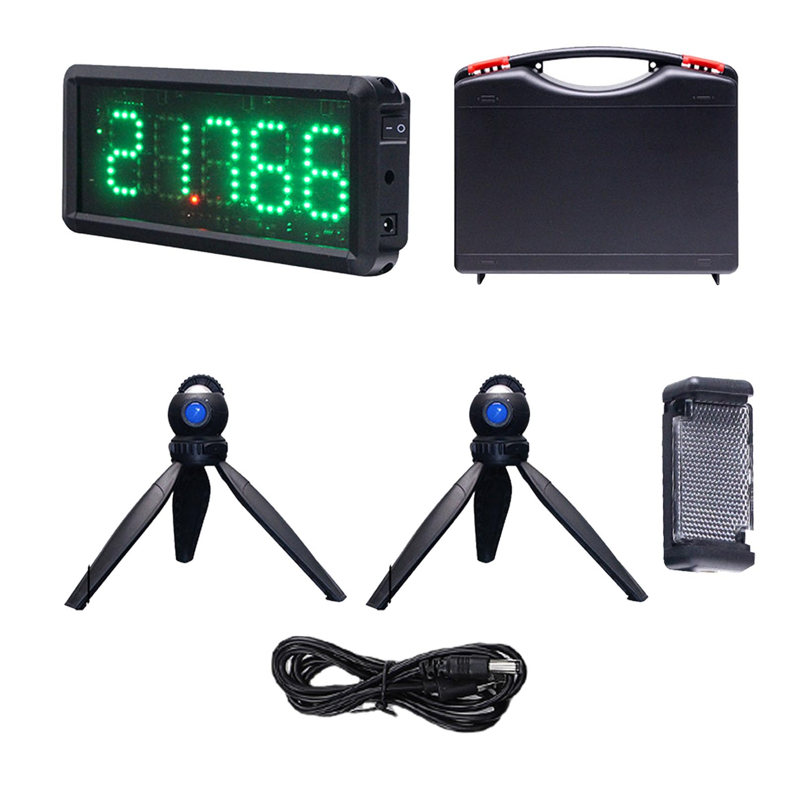 banapoy Minuterie de Sprint Mise à Niveau 2026 pour Piste, Horloge de Course sans Fil Portable et Précise avec écran LED Vert à 5 Chiffres, Chronomètre pour Entraînement de Vitesse, Course de Moto,