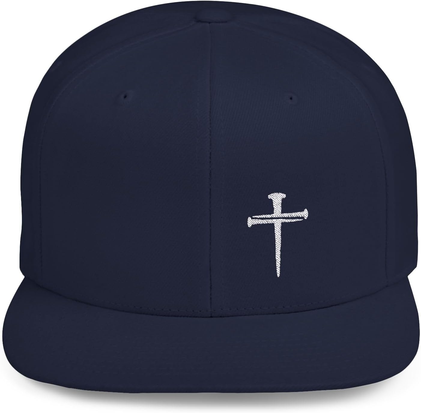 Nails Design Christian Cross Snapback Hat- Multiple Colors Religious Flat Bill Baseball Cap, Jesus Snapback