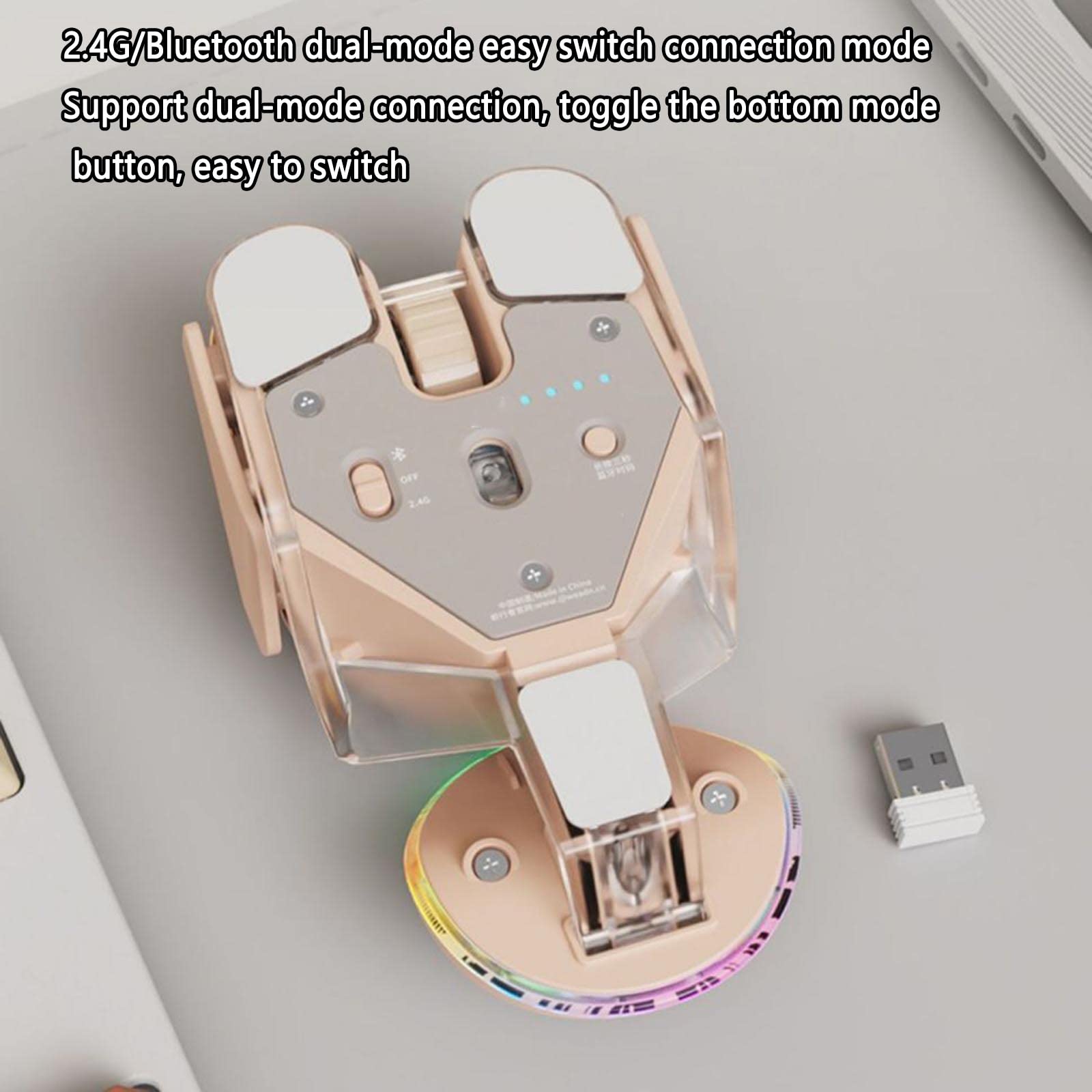 Mysz Bezprzewodowa mysz komputerowa do laptopów do gier Bluetooth akumulatorowa ergonomiczna mysz urządzenie wskazujące moc fotoelektryczna czterokierunkowa rolka typu C z możliwością ładowania regula
