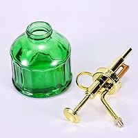 Vista 3 de Glass Plant Mister - Botella rociadora de agua de vidrio verde de 6.5 pulgadas con bomba superior dorada, rociador de plantas pequeñas para plantas