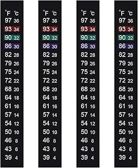 Aquarium Thermometer Strips, Adhesive Kombucha Beer Brewing Temperature Strip, Stick On Strip Thermometer Sticker for Fish Tank/Fermentation Jar (39 to 97℉/4 to 36℃) Terrarium Water Temperature Test