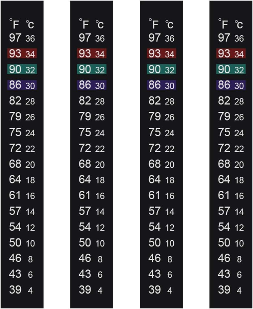 Aquarium Thermometer Strips, Adhesive Kombucha Beer Brewing Temperature Strip, Stick On Strip Thermometer Sticker for Fish Tank/Fermentation Jar (39 to 97℉/4 to 36℃) Terrarium Water Temperature Test