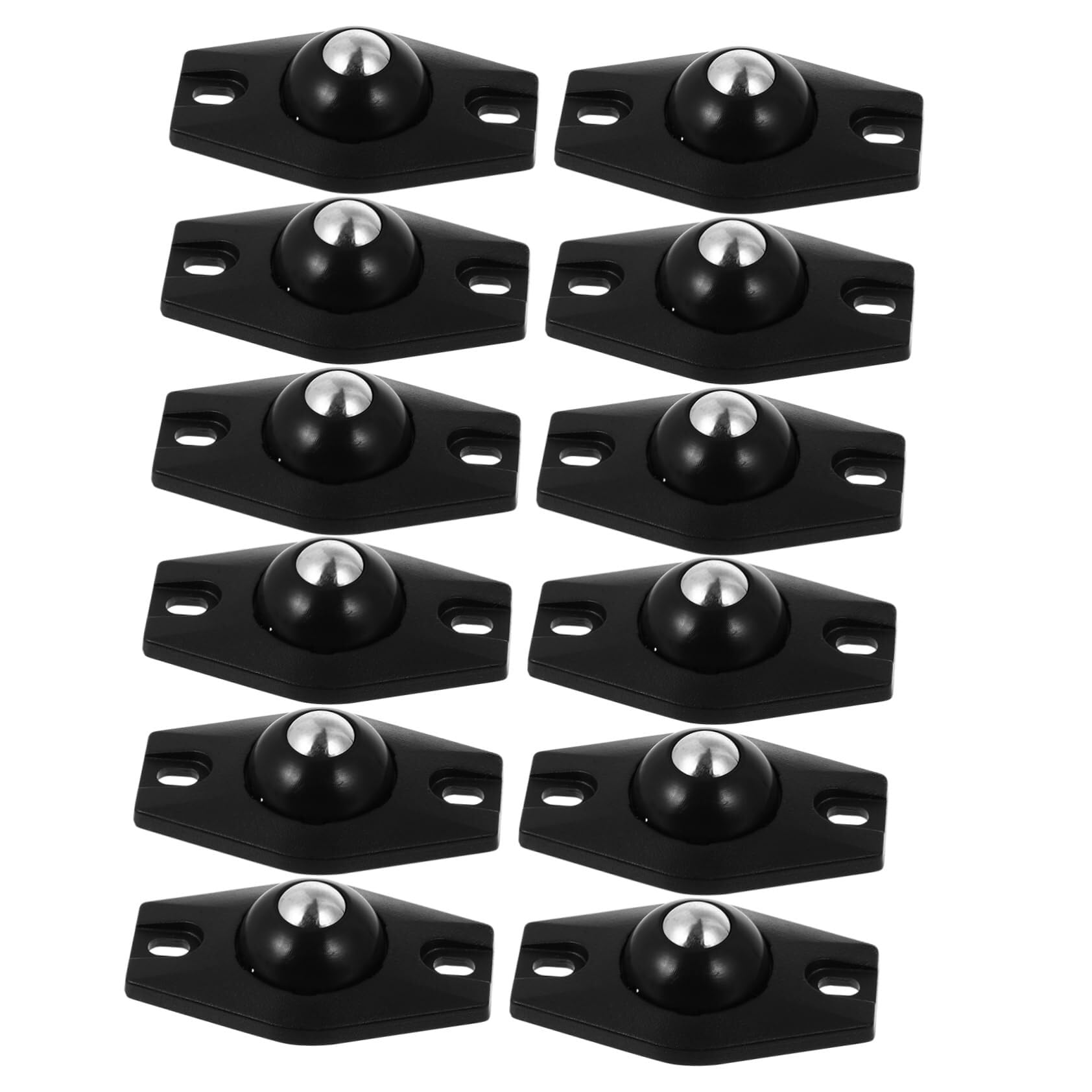 Bearing, 12pcs Base Universal Pulley Mini Casters Wheel Bearings Paste Roller Bearing Sticky Castor Wheels Transfer Caster PVC Black Wear Resistance