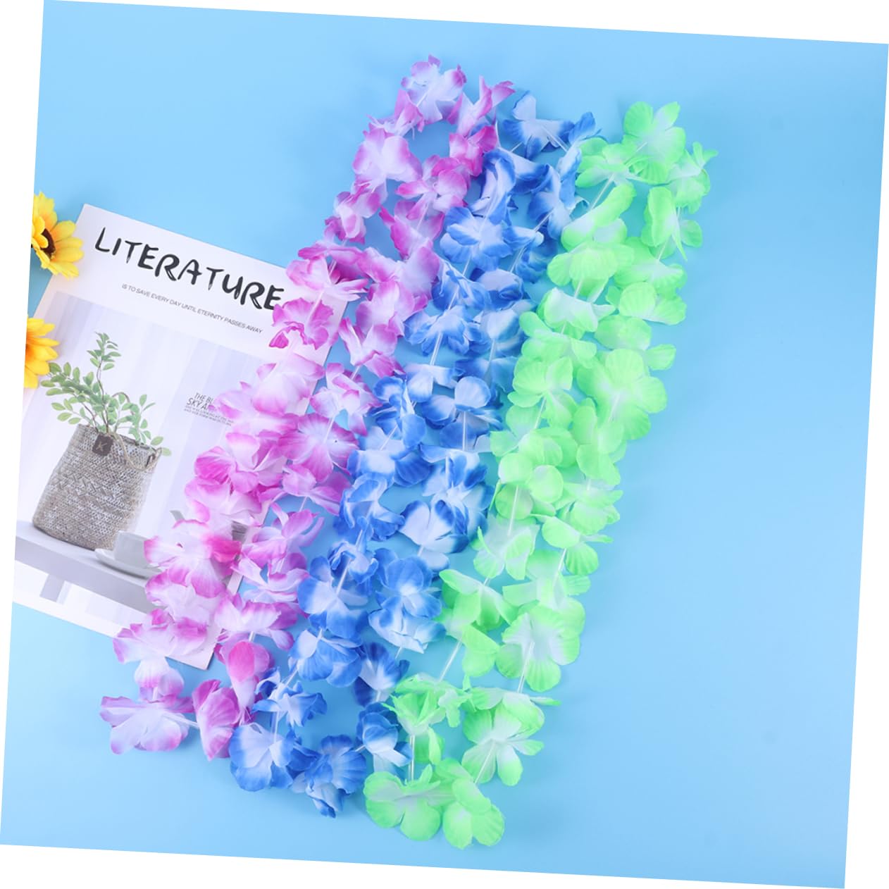 Cabilock 20 Piezas Hawaii Leis Guirnalda de Flores de Hawaii Collar Hula Diadema de Flores Hawaianas Favores de Fiesta en Hawaii Hawai Guirnalda Colgante de Cuello Hawaii