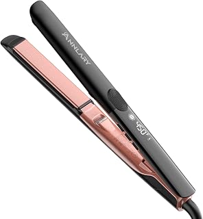 ANNLARY 1 Inch 2-in-1 Hair Straightener & Curler Titanium Ceramic Ionic Flat Iron Dual Voltage Anti-Frizz