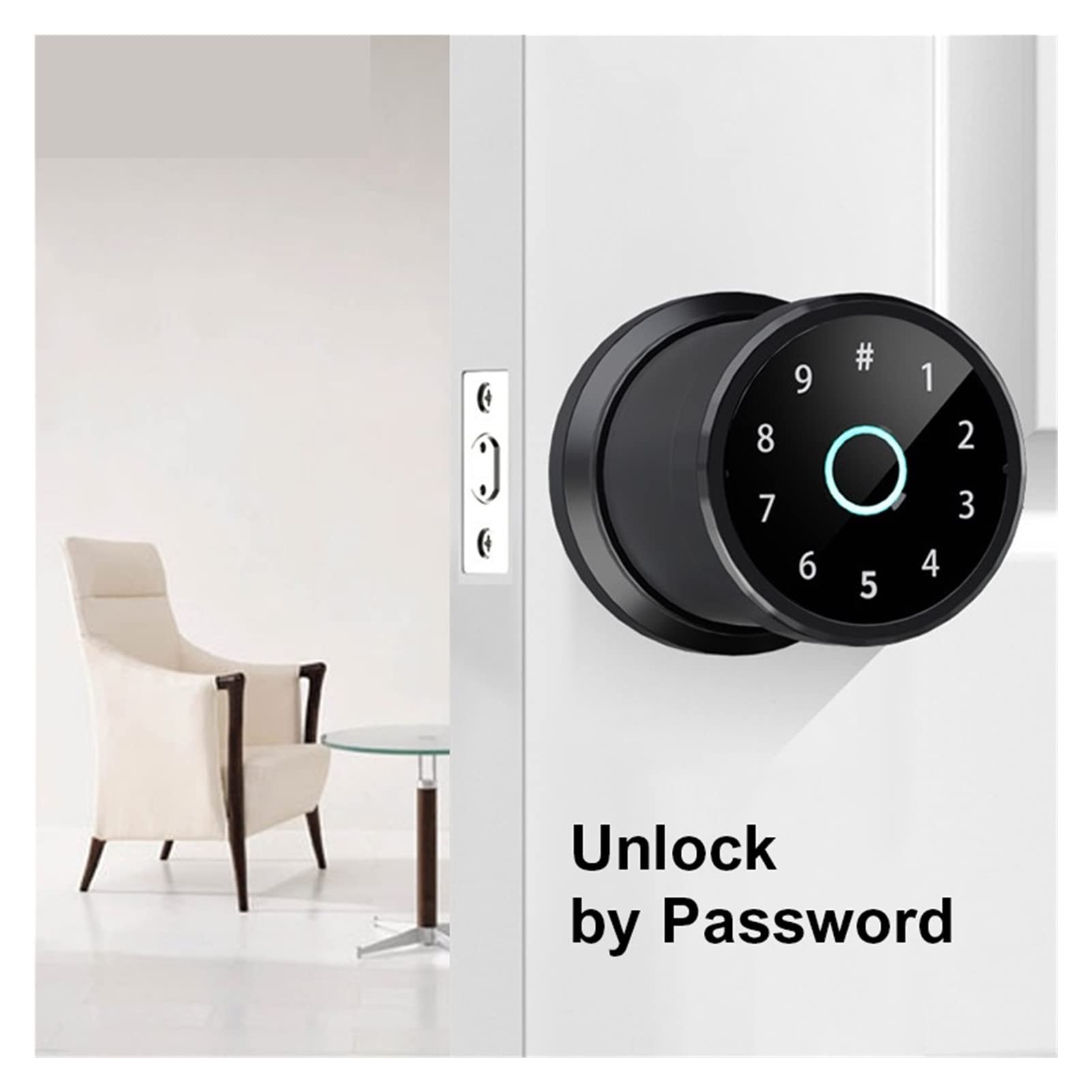 VChics Serratura intelligente per porte, Blocco elettronico for bluetooth intelligente for smartlife sferico interno interprint di blocco ingresso senza chiave