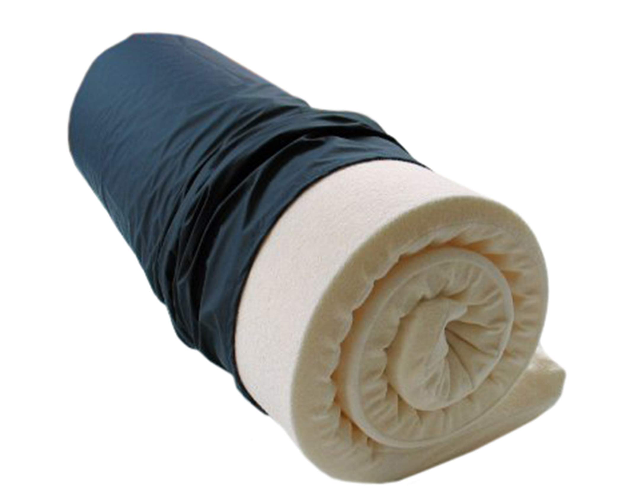 Biona Reise-Matratzenauflage 6 cm Viscoschaum+Bezug+Matchsack (Frottee weiß, blau)