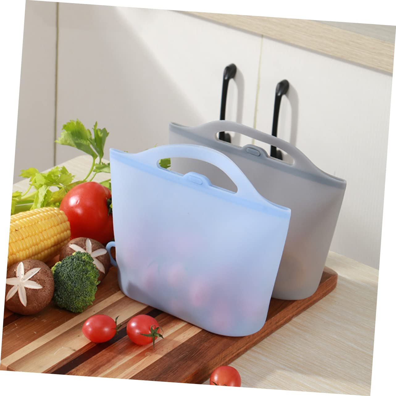 4 Bolsas De Silicona Para Almacenar 1000ml Para Refrigerador y Congelador Reutilizables Herméticas