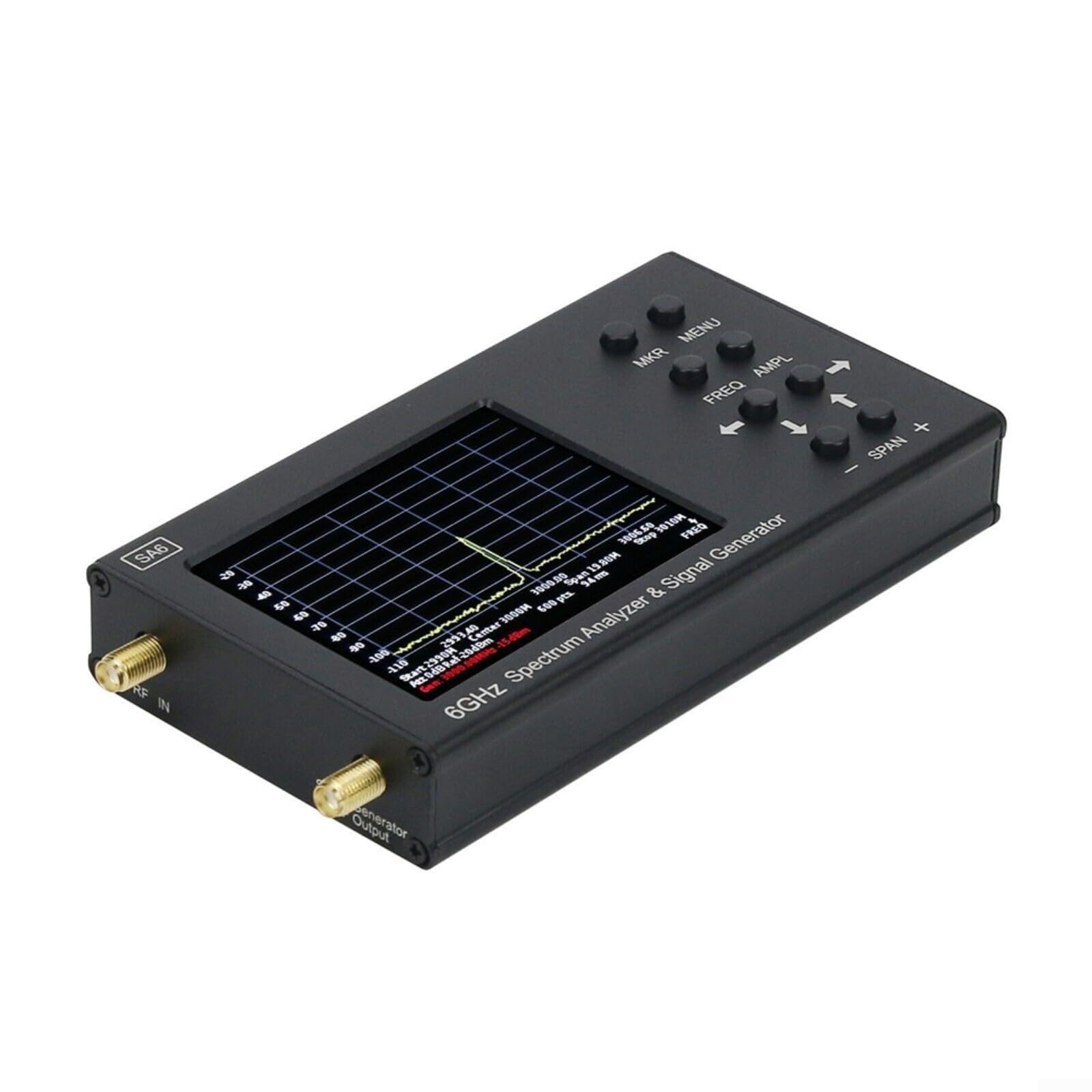 SA6 Tragbarer Spektrumanalysator 35-6200 MHz Mit Signalgenerator, RF-Tester Für WiFi GSM LTE GLONASS, 6 GHz Frequenzbereich, 2500 MAh Für Akku, 5,9 Zoll Display, Inklusive SMA-Kabel Für Feldmessungen