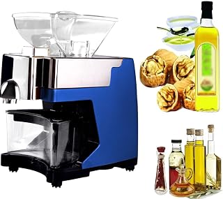 Intelligent Oil Press, 530W Commercial Cold/Hot Press Oil Extractor, 50-220℃ Adjustable Automatic Oil Press Machine,for Flax Peanut Sesame Canola Avocado Coconut Sunflower (Blue