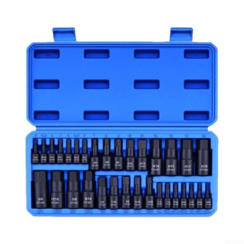 Jeu de 32 Clés Hexagonales Métriques et Pouces Acier pour s2(32-Piece Hex socket)