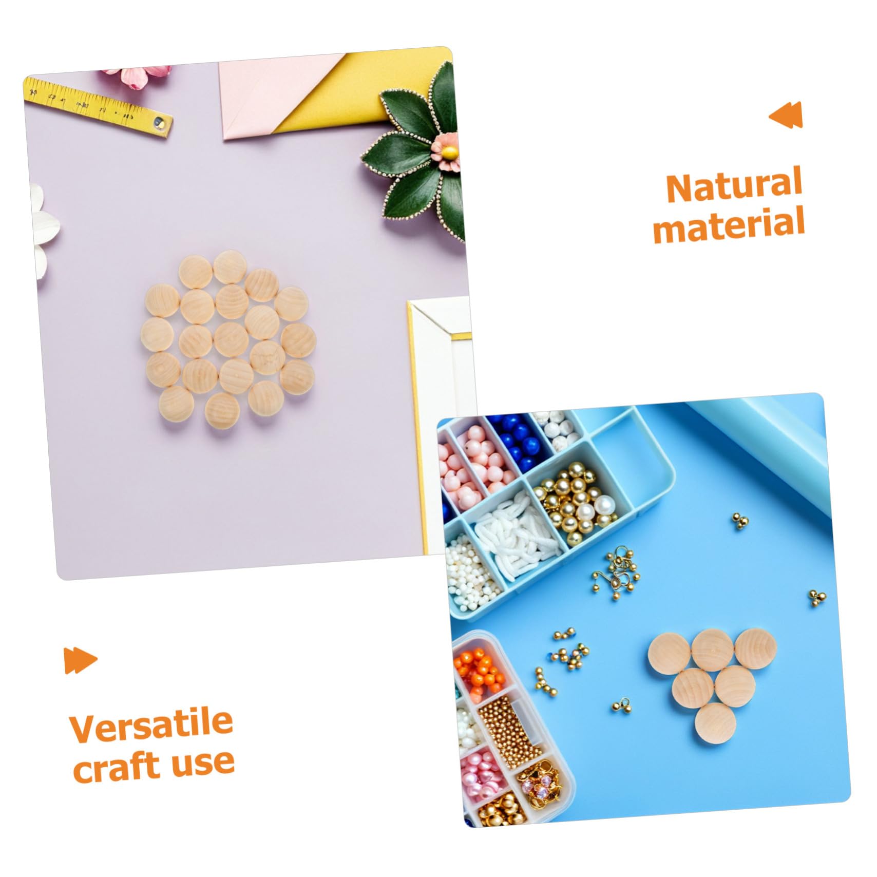 200 Piezas Medias Esferas de Madera sin Terminar Cuentas Semi Esféricas Naturales para Manualidades DIY Adornos para Fiestas y Decoración del Hogar Bolas de Madera Variadas