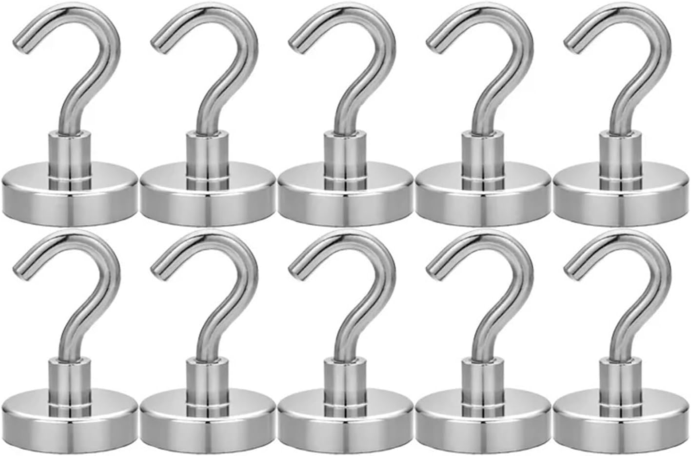 10/12/16/20mm Strong Magnetic Hooks Multi-Purpose，Compatible for Home Kitchen Bar Storage Key Bathroom Hangers(10Pcs Yellow,E12-2kg)