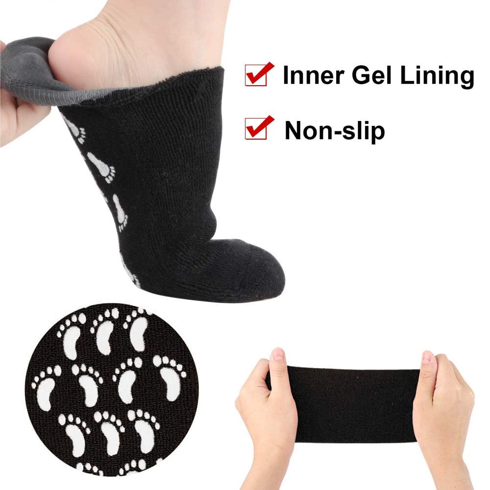 Calzini da uomo in gel idratanti, 2 paia, trattamento per la cura dei piedi per pelle secca e ruvida screpolata - Calzini per lozione spa per la riparazione US10-15