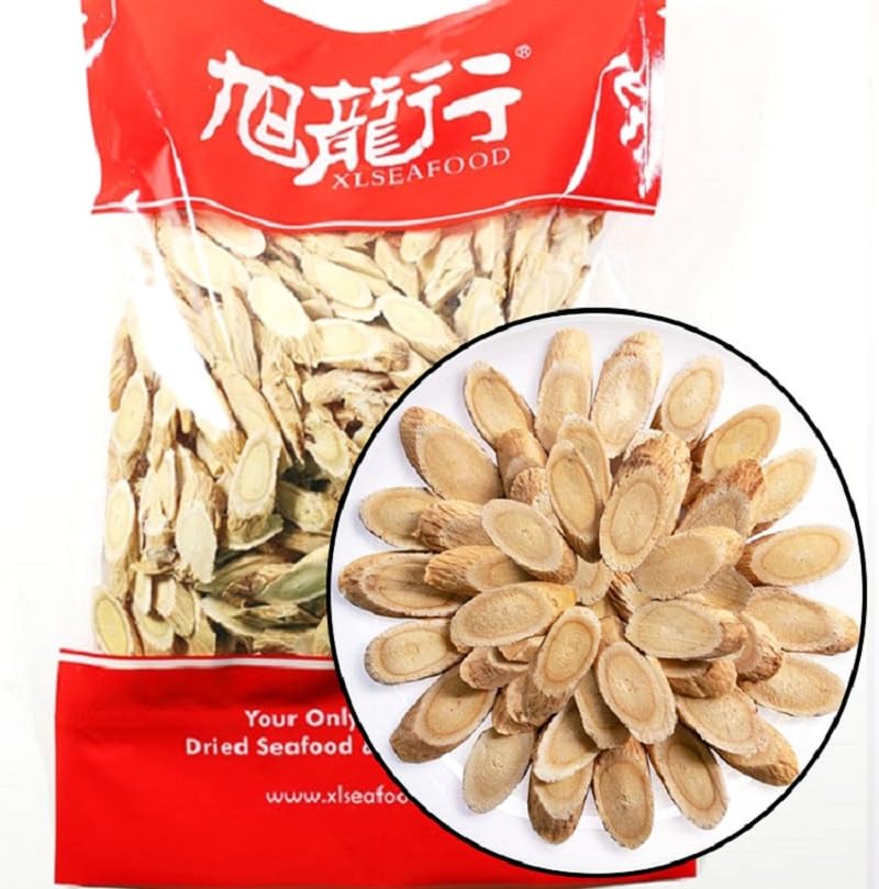 xlseafood Premium Astragalus Root Slices Unsulphure, Pure and Natural 旭龙行无漂白特级北芪黄芪片 8 oz 227g (8OZ) 8 Ounce (Pack of 1)