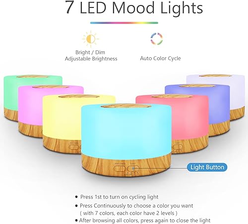 Miniatura 4 de Difusores para aceites esenciales para habitación grande, difusores de aceite esencial de 16.9 fl oz para el hogar, dormitorio, control remoto,