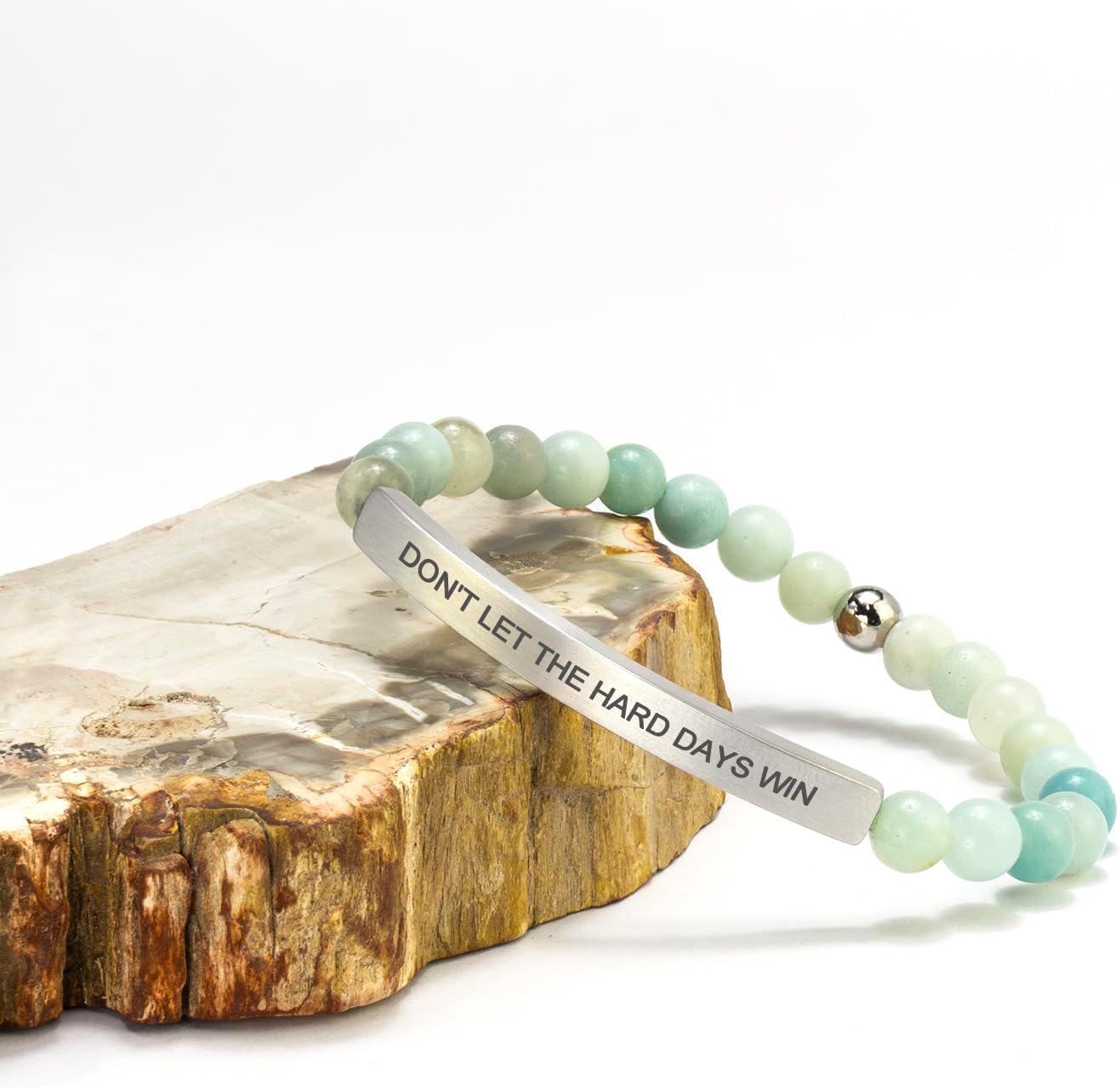 Inspirational Christian Bracelet for Women, 18K Gold Plated Bible Verse Jewelry with Amazonite Beads, Religious Faith Gift for Mom, Daughter, Sister, Friend - Image 3