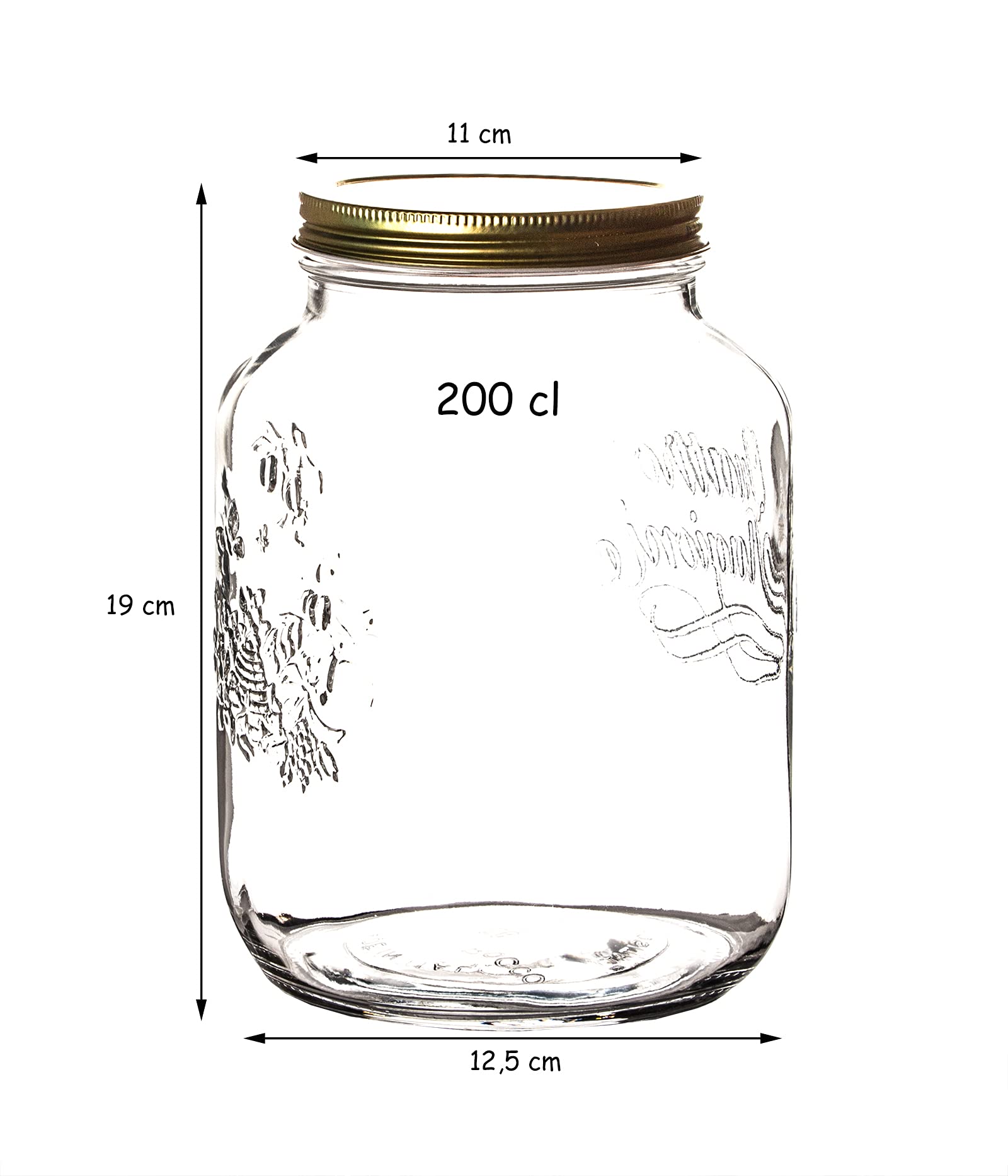 Bormioli Quattro Stagioni 6 x 2 litrowe słoiki do przechowywania – 19 x 12,5 cm – słoiki z pokrywką, zakręcane – 2000 ml – słoiki do przechowywania, puszka na zapasy
