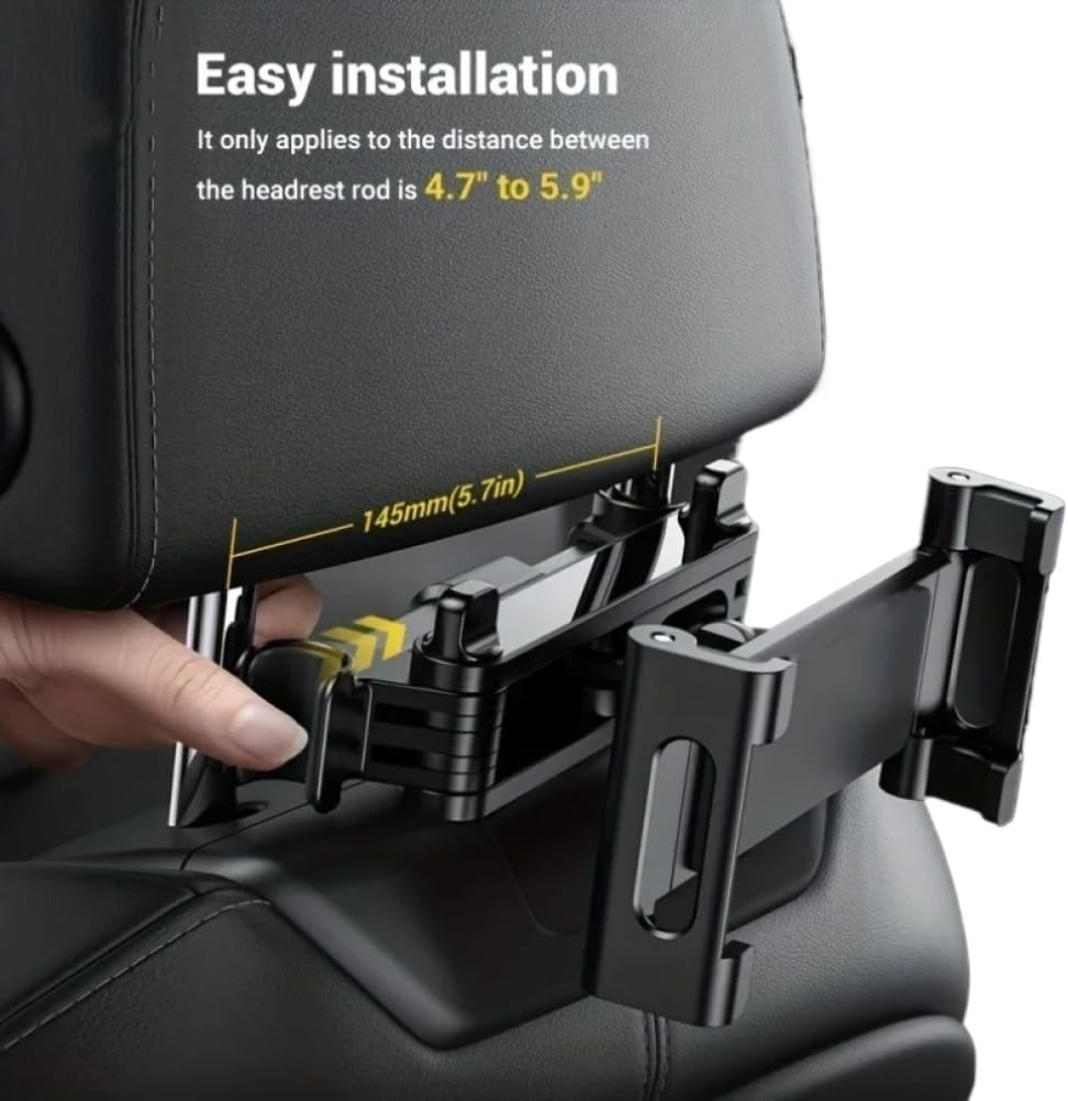 Car Tablet Holder Headrest Mount Adjustable Stand Cradle Compatible with 5" to 12.9" Cell Phones and Tablets