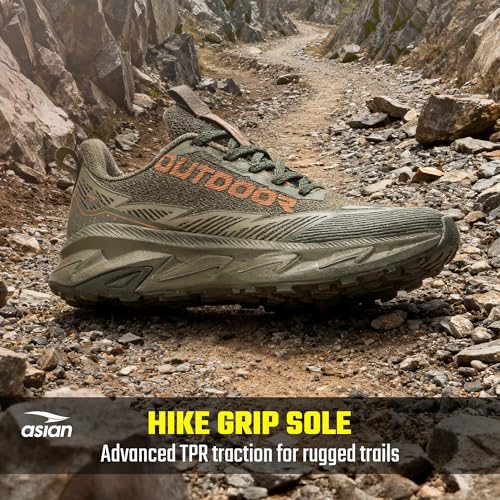 Image of ASIAN Quantum-32 Men's Sports Shoes | Grippy Outdoor Hiking, Running & Walking Sneakers | Lightweight, Durable, Breathable Knit Comfort Shoes for Men