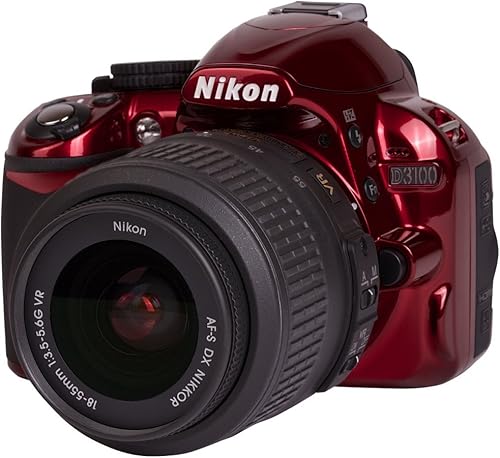 Miniatura 6 de Nikon D3100 Cámara digital SLR con 0.709-2.165 in f/3.5-5.6 Auto Focus-S Nikkor Zoom Lens (rojo) - (renovado)