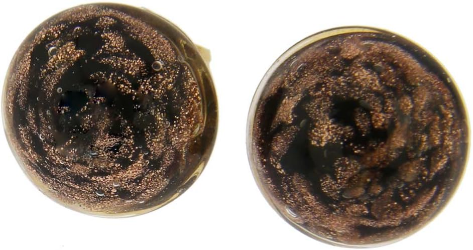 Glass Of Venice Murano Glass Starlight Small Stud Earrings - Black