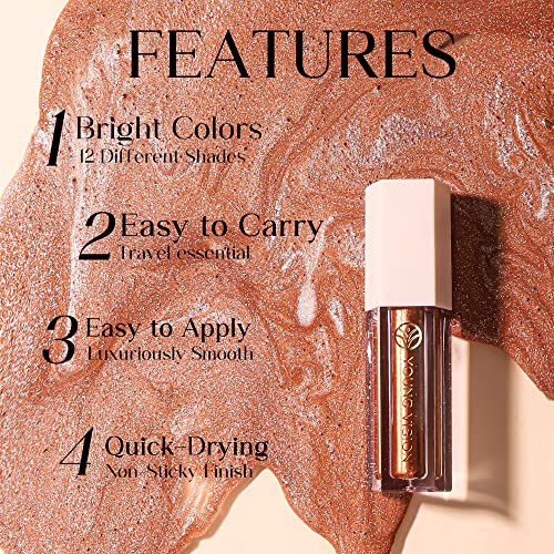 Young Vision Liquid Glitter Eyeshadow Set, Metallic & Shimmer & Glow Shades,Quick-Drying, Waterproof, Non-Sticky,0.17 Fl Oz #TOP2