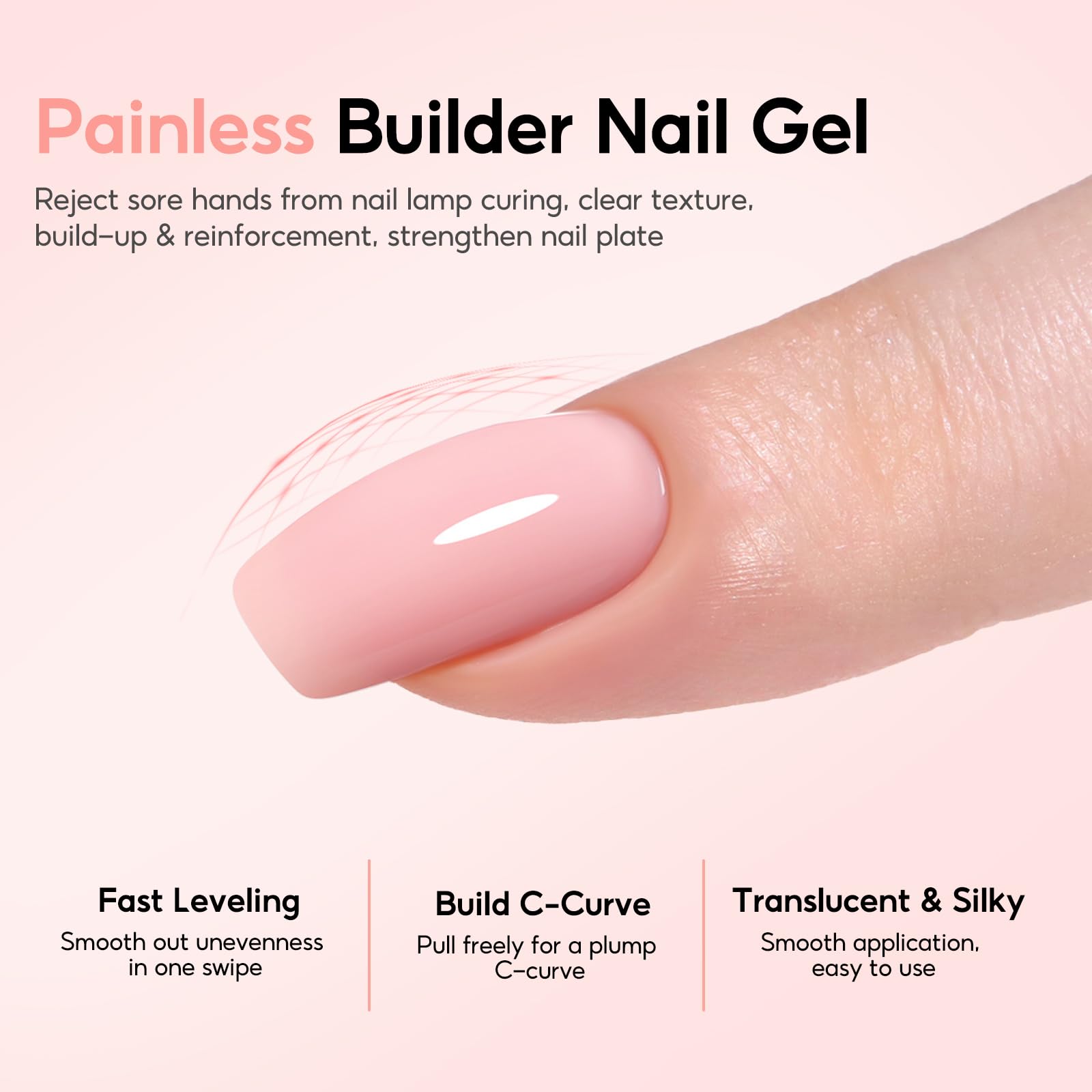 Visita la tienda de PEACECOLOR PEACECOLOR Builder Uñas Gel 10ML, Gel Constructor Uñas Claro Rosa Blanco Lechoso Esmaltes Semipermanentes para Uñas Extensión Reconstrucción Decoración Principiantes y Profesionales in use