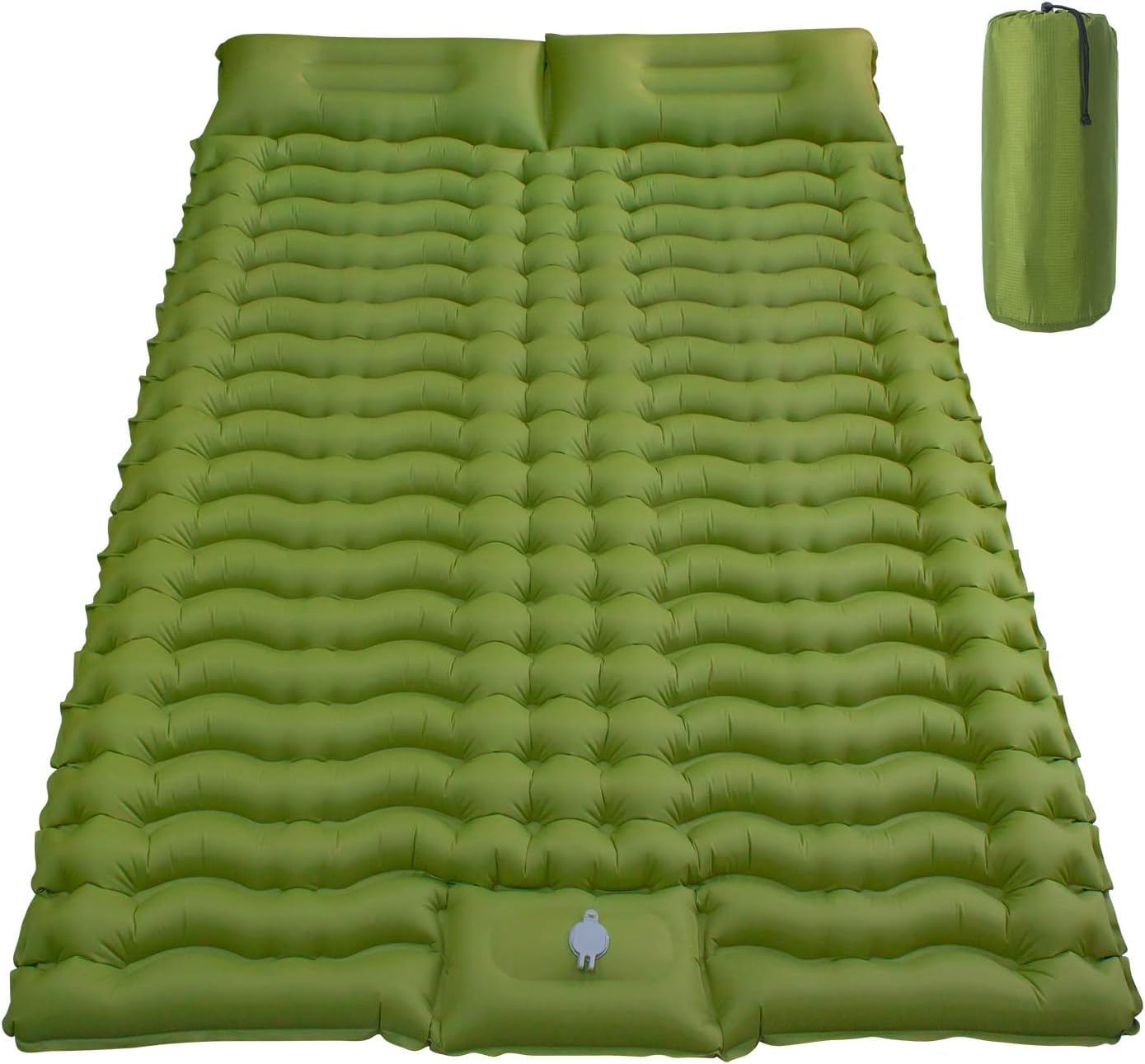 THMINS Double Camping Sleeping Pad, Sleeping Pad for Camping with Pillow Built-in Foot Pump, Ultralight Inflatable Sleeping Ma,for Camping Hiking Traveling Backpacking Tent