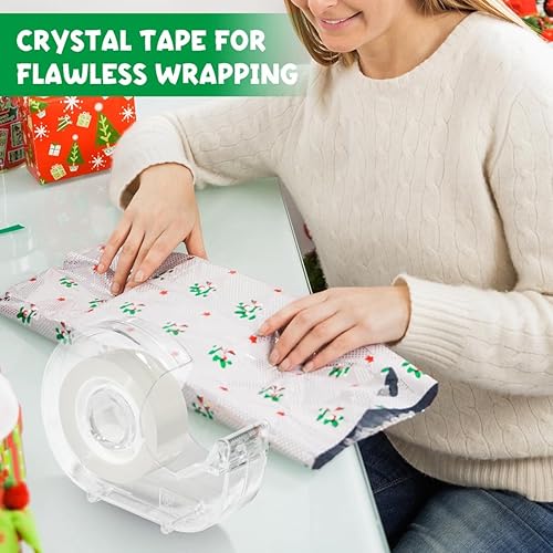 Miniatura 3 de Rollos de cinta transparente, paquete de 12 cintas transparentes a granel con dispensadores, 710 x 1000 pulgadas, cinta de oficina brillante para