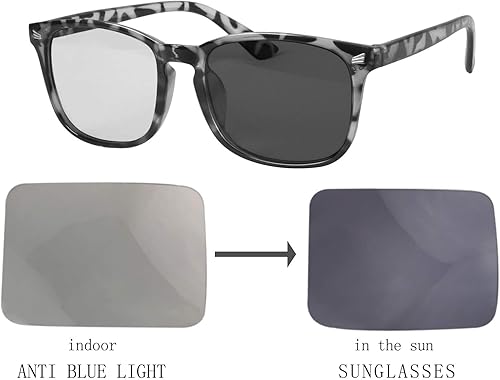 Miniatura 4 de SHINU Gafas de sol polarizadas fotocrómicas grises que conducen visión nocturna con bloqueo de luz azul lentes antirreflejos-8068