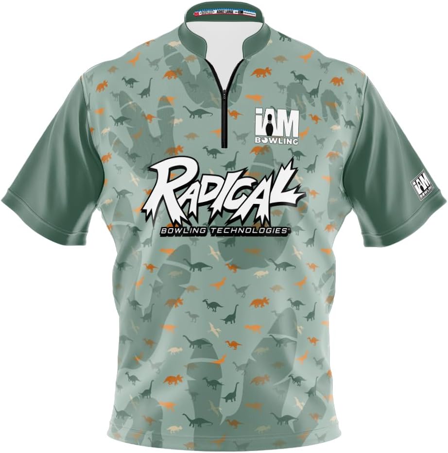 Logo Infusion I AM Bowling Jersey Short Sleeve Sash Collar 2289-RD Made in USA Radical