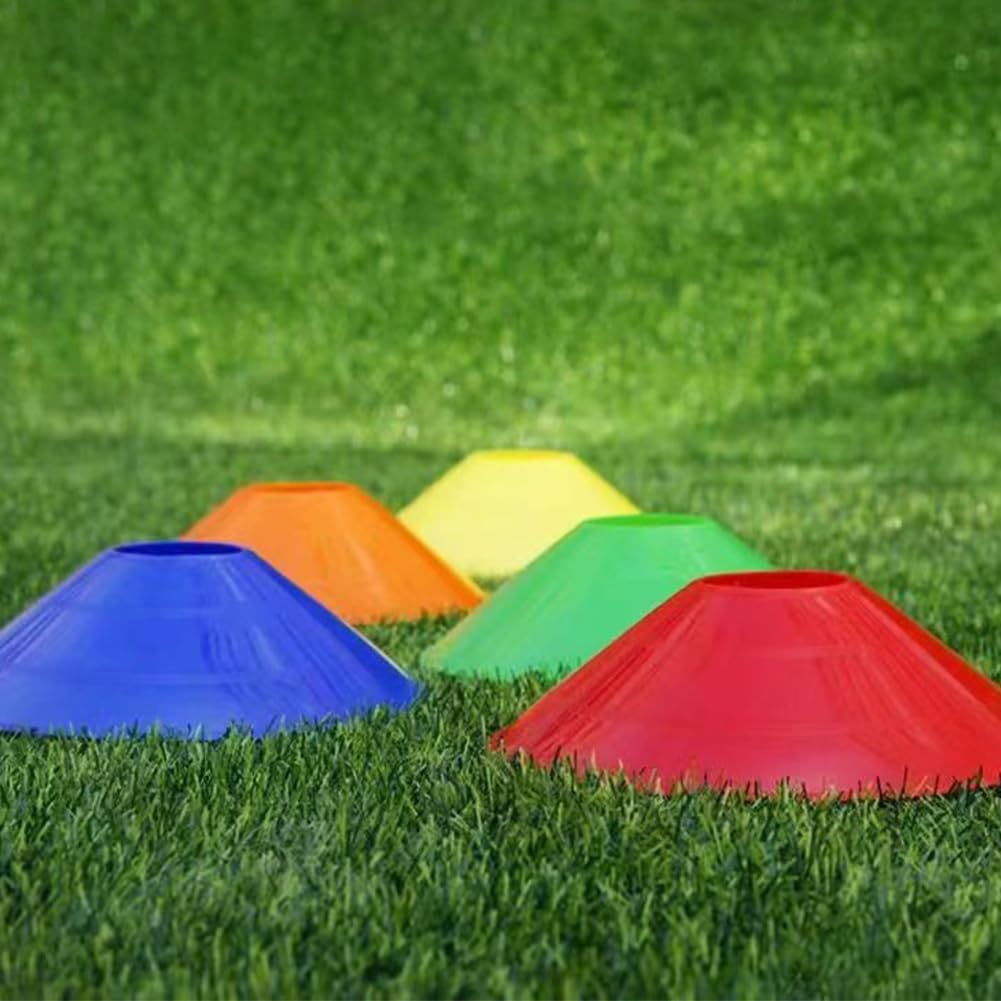 Plots de Marquage pour Football Cône, Plots Entrainement, 20 Pièces Plots Sport, Cônes de Marquage, Cones de Sport, avec Sac en Filet, pour L'entraînement au Football, Materiel Entrainement Football
