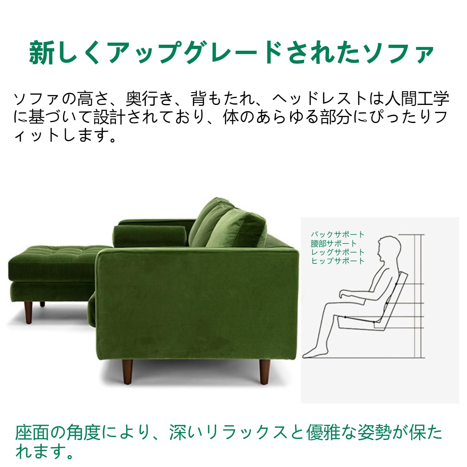 Amazon｜EnergyLion ファブリックソファセット コーナーソファ 3人掛け